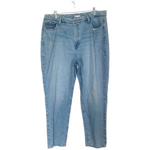 GOOD AMERICAN Good Girlfriend High Waisted Jeans Light Wash Rigid Size 16